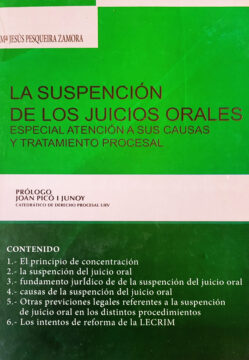 la suspensión de los juicios orales