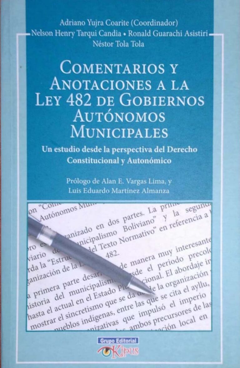 Comentarios y anotaciones a la ley 482 de Gobiernos autónomos municipales